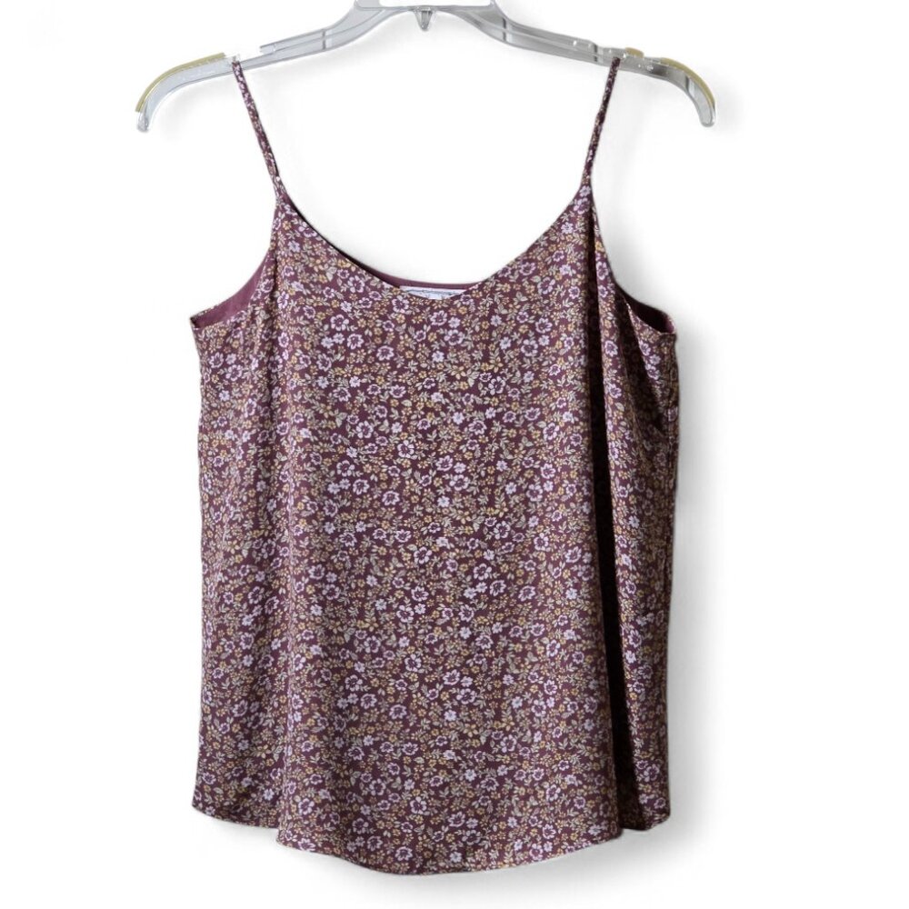 Hippie Rose Floral Cami Tank Size L | Boho Spaghetti Strap Flowy Summer Top